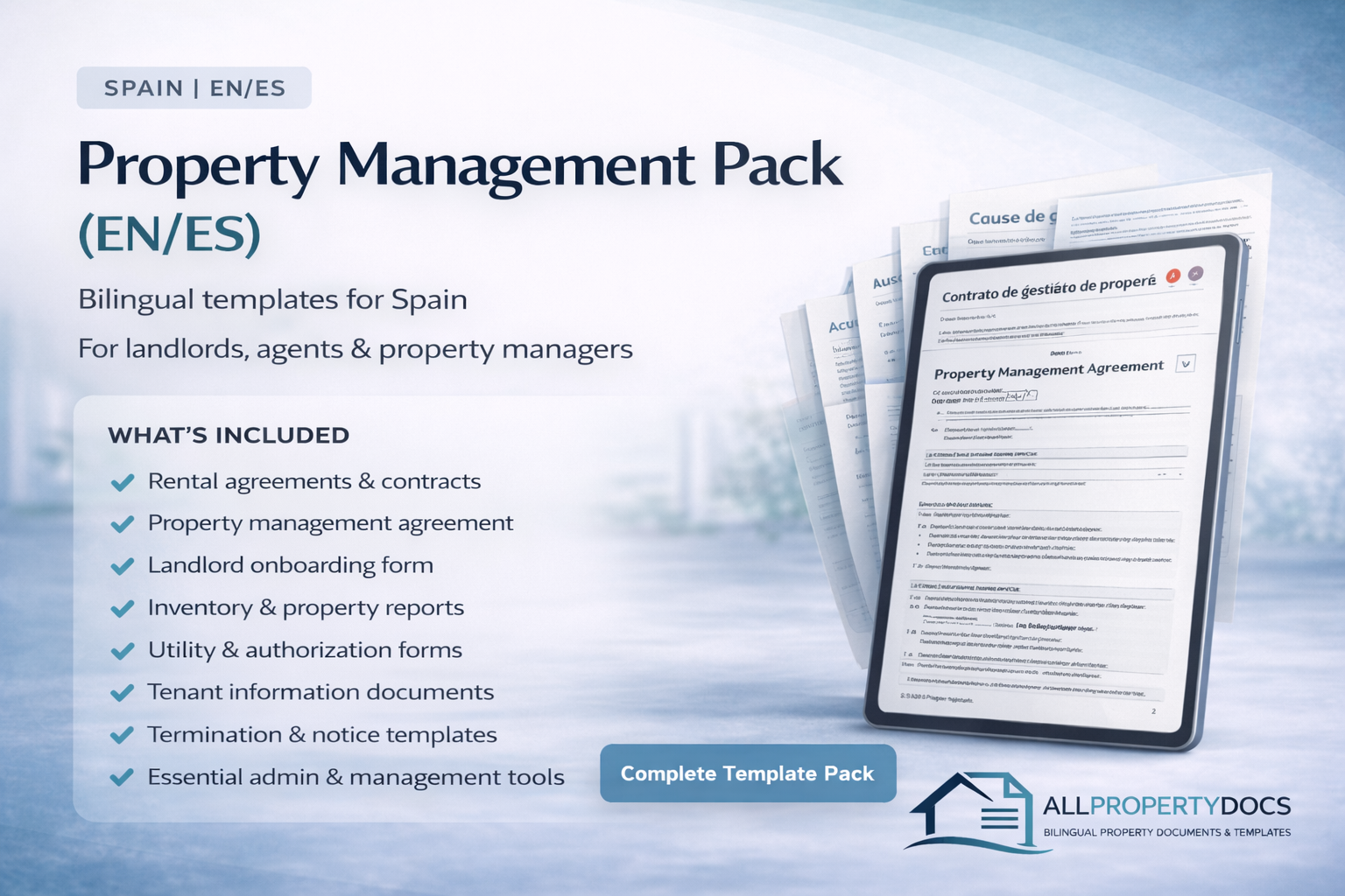 Complete Property Management Pack (EN/ES) Spain