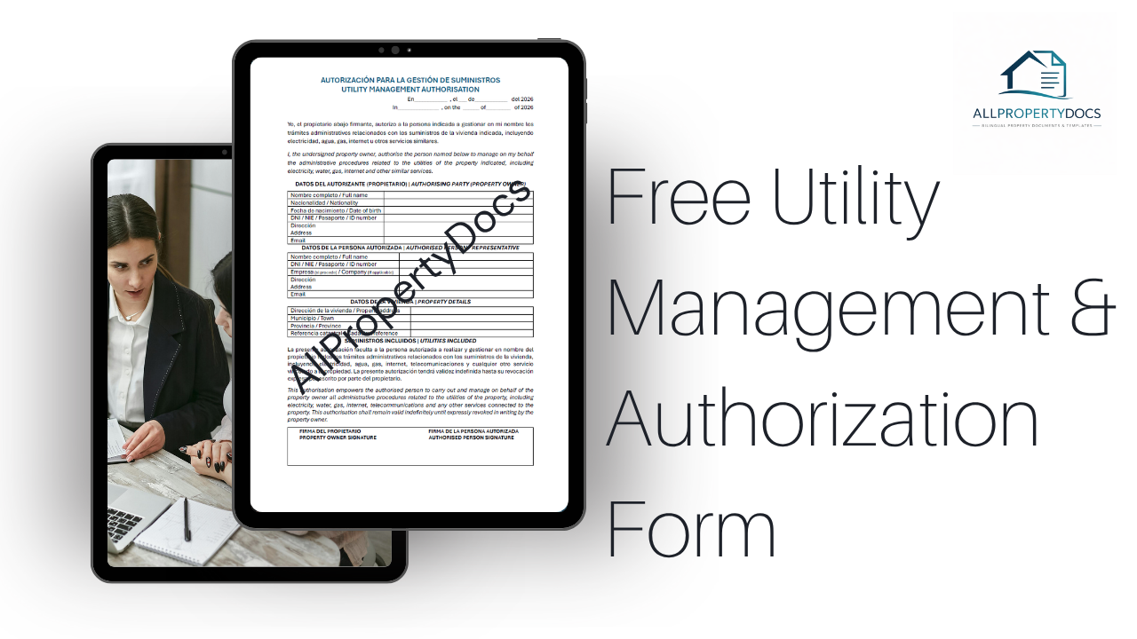 Free Utility Authorisation Template (Spain) (EN/ES)